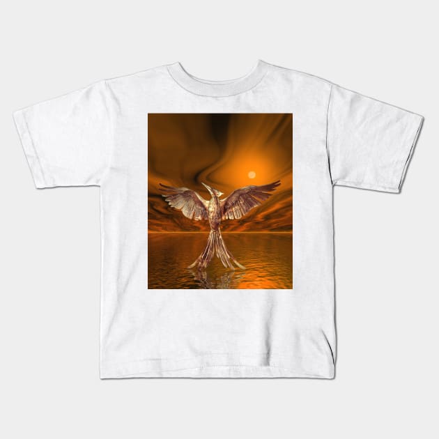 Golden Firebird Kids T-Shirt by icarusismartdesigns